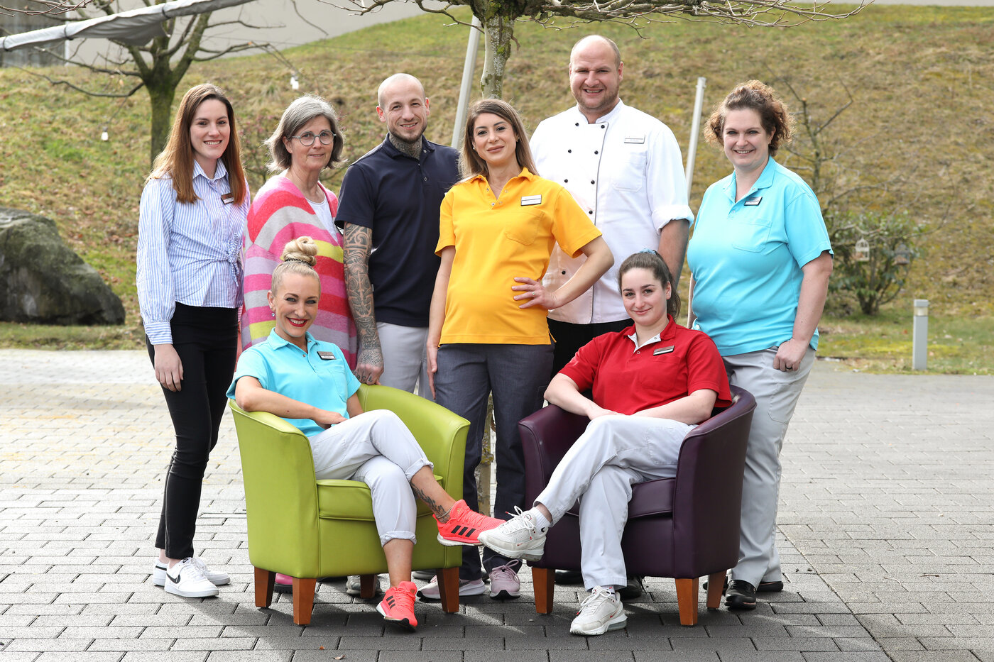 von links nach rechts: Corinne Sieber, Monica Meyer, Helena Bühlmann, Adrian Albisser, Elizabeta Krasniqi, Michael Ritz, Isabelle Kunz, Sarah Gigon